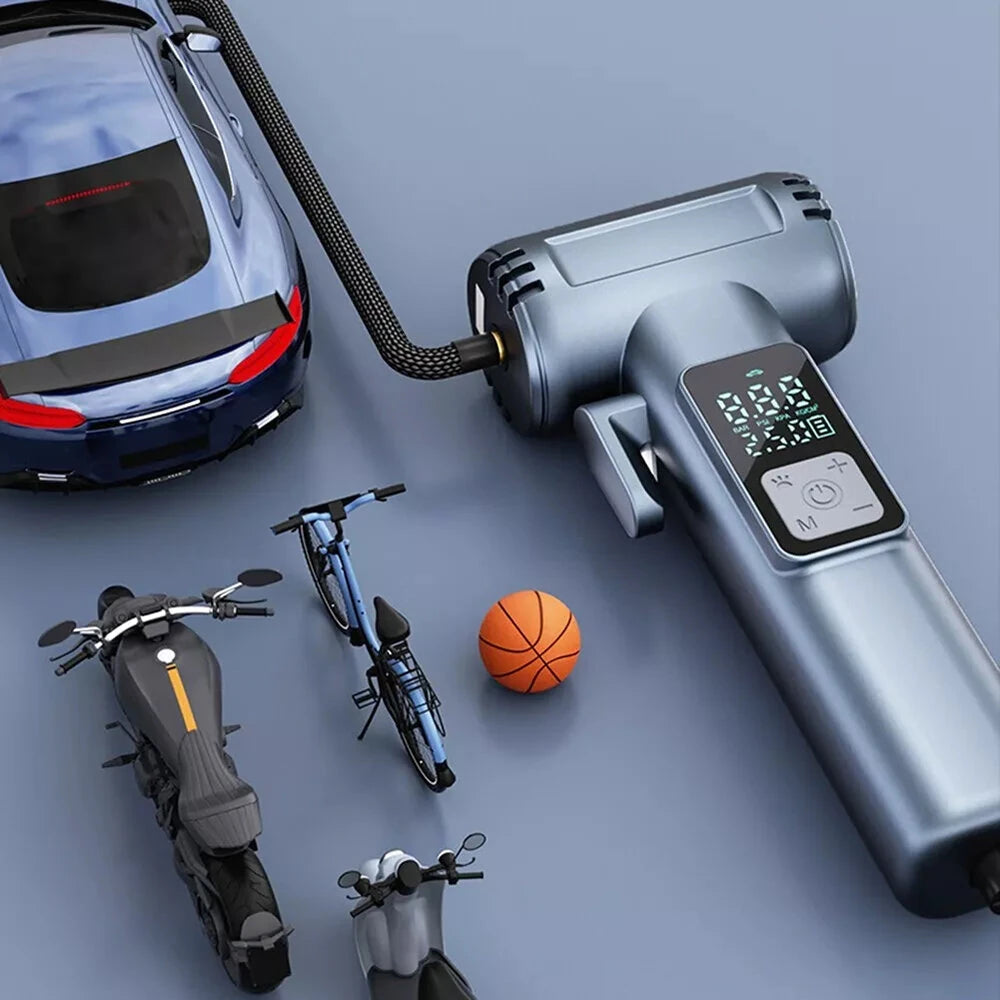 150 PSI Portable Car Inflator Pump Cordless Car Air Pump Electric High Pressure Tire Inflator Built-in Pressure Gauge