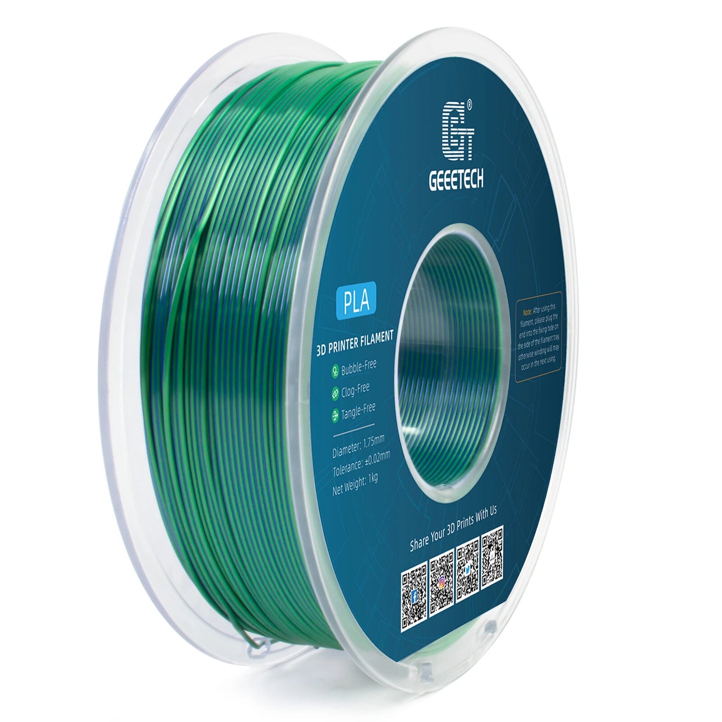 [EU/UK Direct]Geeetech Silk PLA 3D Printer Filament 1.75mm 1kg Dual Colors No Clogs No Bubbles High Gloss Wide Compatibility