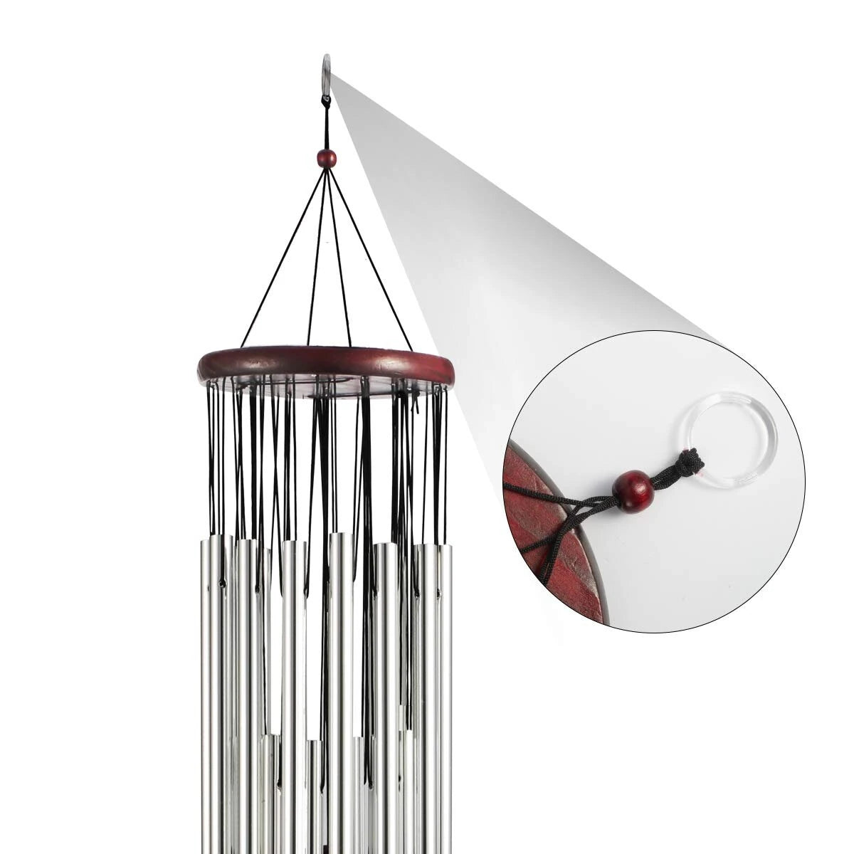 Home 27 Silver Tubes Wind Chimes Church Bells Hanging Decorations