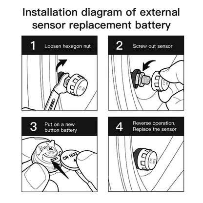 Solar Charging TPMS Car Tire Pressure Monitoring System Digital LCD Display Four-wheel Pressure Real-time Monitorings