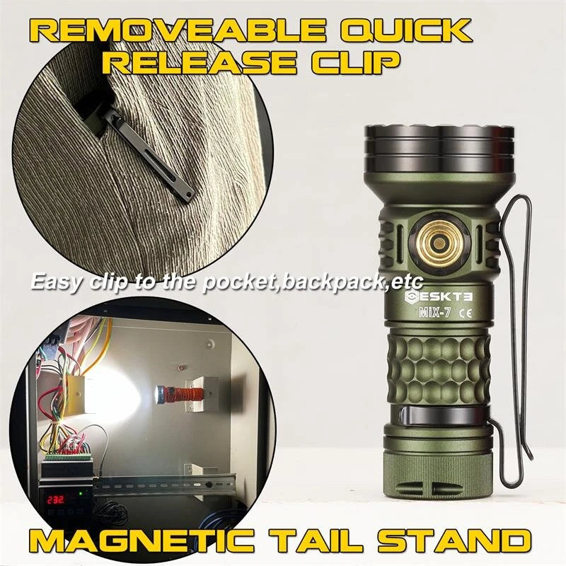 SKILHUNT ESKTE MiX-7 Gen 2 Multi-color High CRI 2000LM 18350 EDC LED Flashlight High Lumens Magnetic Charging Mini Torch Outdoor Bright Searlchlight