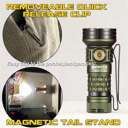 SKILHUNT ESKTE MiX-7 Gen 2 Multi-color High CRI 2000LM 18350 EDC LED Flashlight High Lumens Magnetic Charging Mini Torch Outdoor Bright Searlchlight