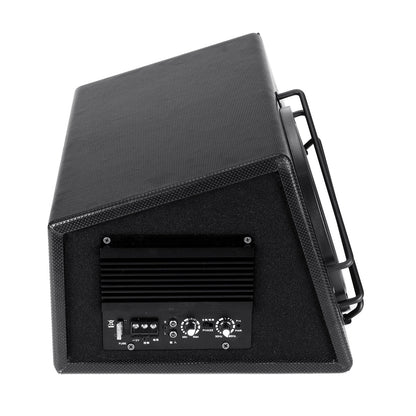 W10 Car Active Audio Stereo Subwoofer Powered Amplifier Enclosure Speaker With Wire 1100W 12V
