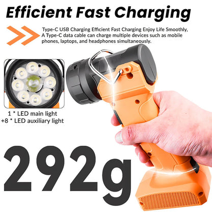 AH22 Rechargeable LED Work Light with Strong Magnetic Multi-light Source Design 90 Angle Adjustment Waterproof Portable Flashlight for Outdoor Camping Emergency
