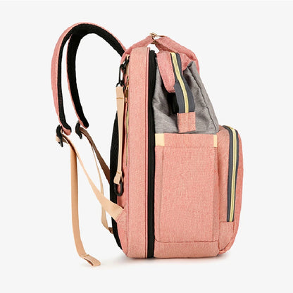 Foldable Baby Bed, Multifunctional Mommy Backpack, Large Outdoor Baby Changing Bag Tote, Stylish & Practical Diaper Backpack