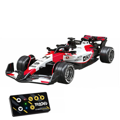 TRASPED HG4-234 RTR 1/64 2.4G Mini RC Car F1 Formula Racing Alloy Shell Three Speed Support App Remote Control LED Light Highly Simulated Classic Desktop Vehicles Models Toys Collection Gift for Children