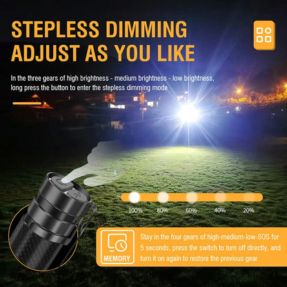 V8 800LM Strong Light EDC Portable LED Flashlight USB Rechargeable Built-in 18650 Battery Mini Torch Outdoor Emergency Light