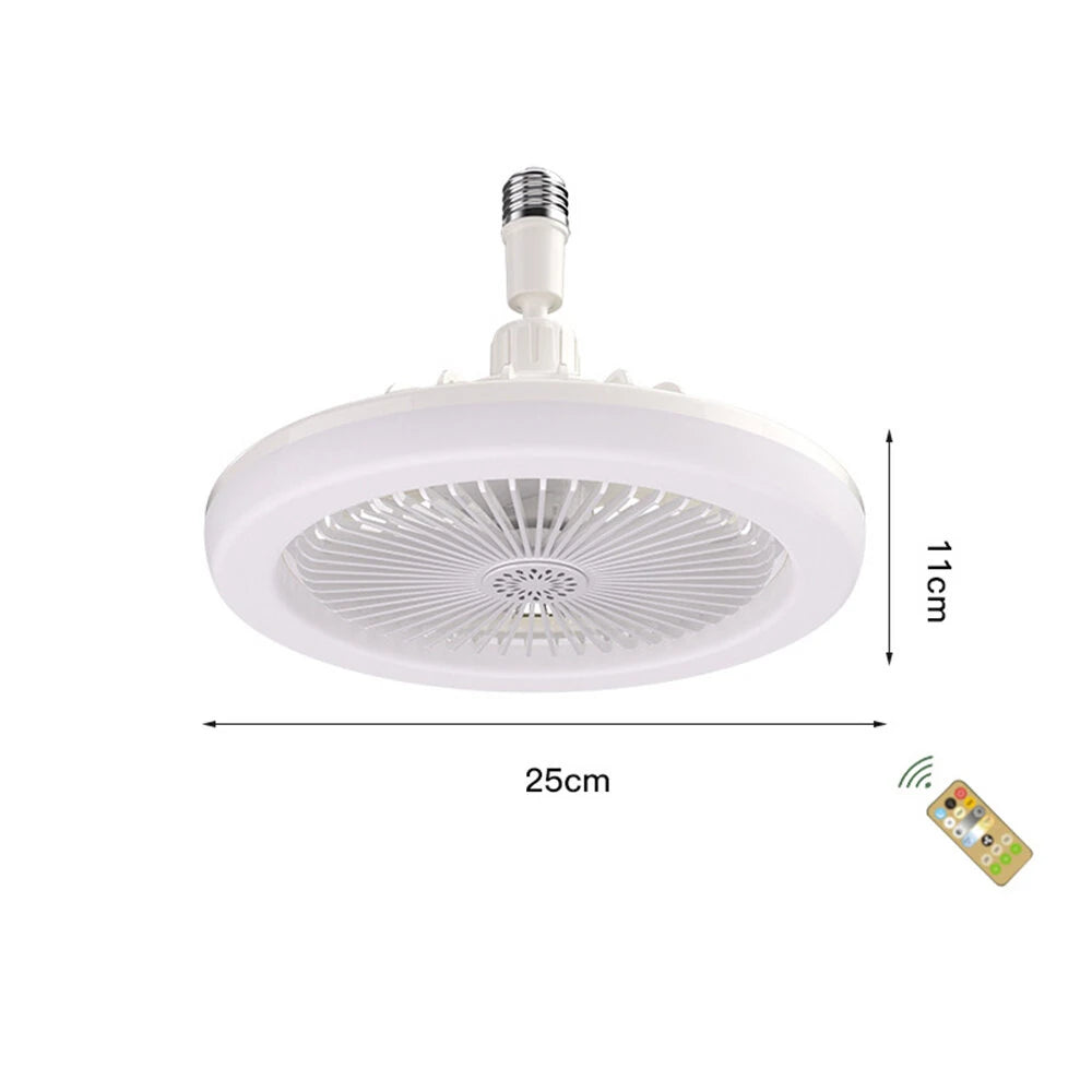 E27 Ceiling Fan Light Brightness & Color Temperature Dimmable 3-Speed Wind with Remote Control for Living Room Dining Room