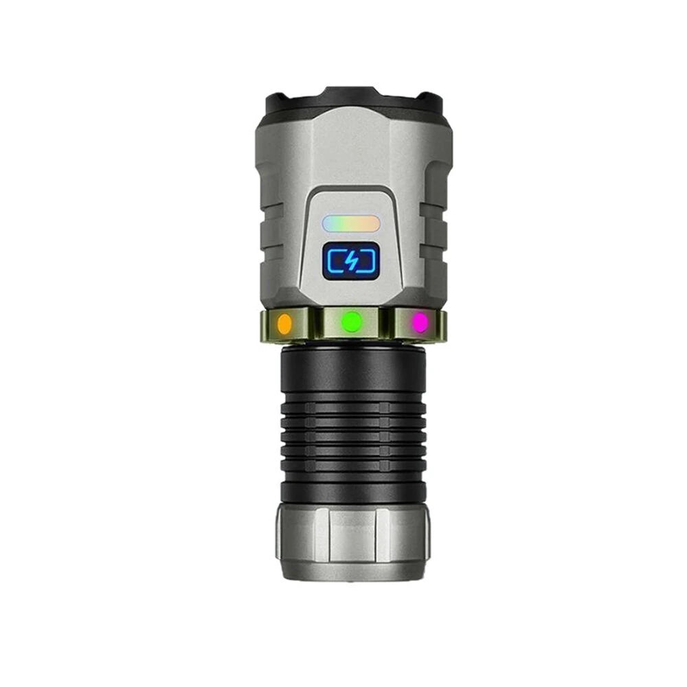 BIKIGHT Super Bright 8 LED Flashlight USB Rechargeable Lamp with Magnet, Gyroscope Rotation Design Torch Outdoor Camping Powerful Lantern