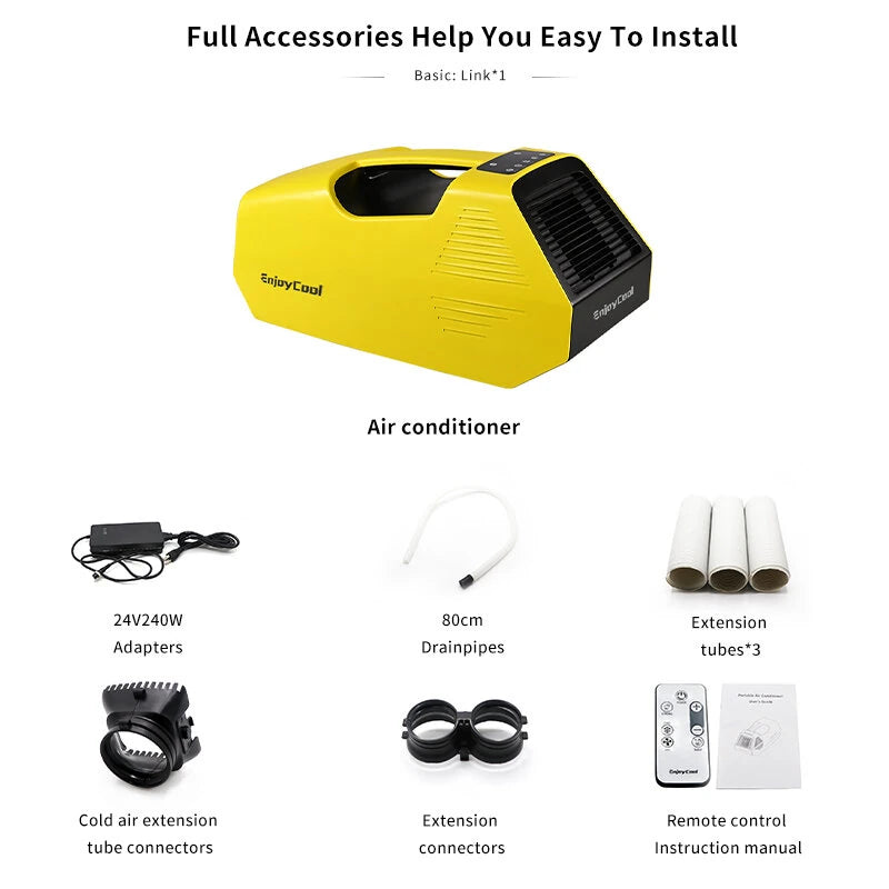 Enjoy Cool 2380BT Car Air Conditioner Small Mobile Mini Portable Air Conditioner for Outdoor Tent Camping Home