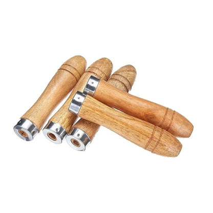 5PCS Wooden File Handles Ergonomic Secure Fit 9cm Length 4mm Diameter Fits 4-6 Inch Files Versatile for Metal Files Wood Rasps Screwdrivers Hand Drills