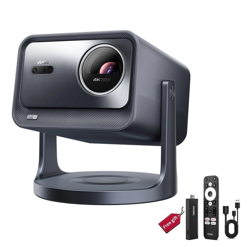 [EU Direct] Hisense Vidda C2 Pro 4K Tri-color Laser Projector 2600 Lumens+3800CVIA 3D Beamer Optical Zoom Home Theater Support WiFi 6 & BT5.2 Eye Protection Built-in 20W Speaker Dolby Audio Smart Home Cinema Projectors English Version