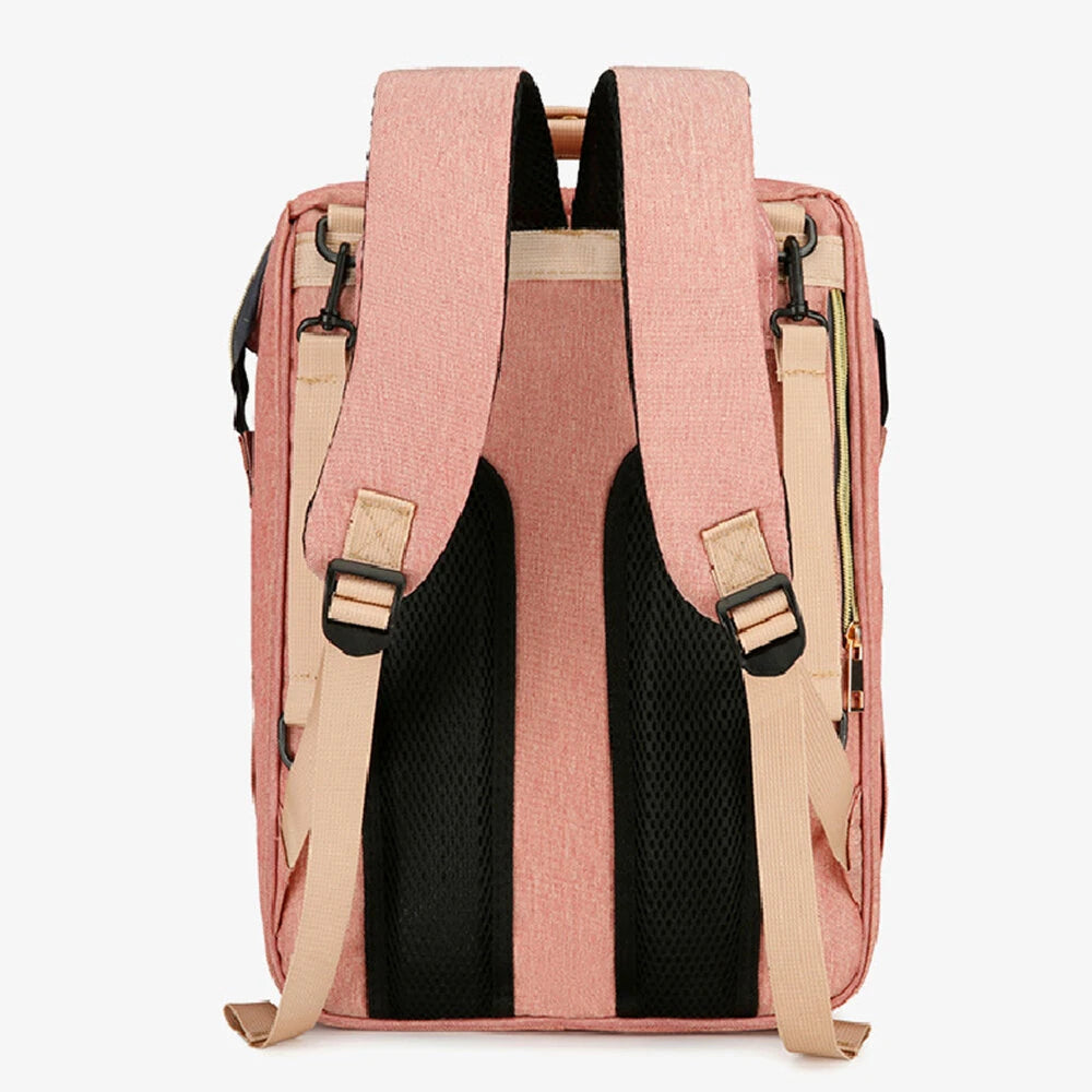 Foldable Baby Bed, Multifunctional Mommy Backpack, Large Outdoor Baby Changing Bag Tote, Stylish & Practical Diaper Backpack