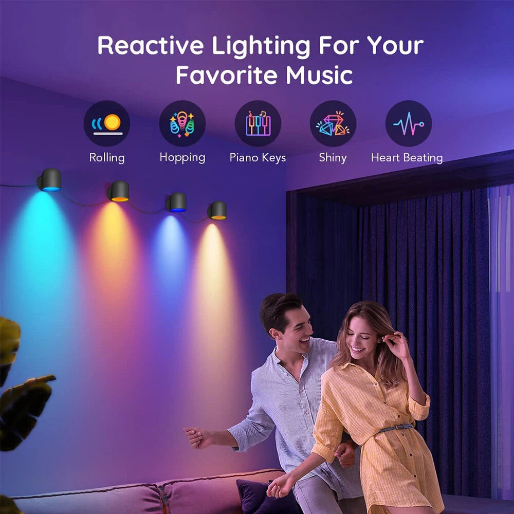 4/6 Pack TUYA WIFI Smart Wall Lamp RGB Music Sync LED Modern Decor Downlight Simple Wall Light Work With Alexa Google Assistant
