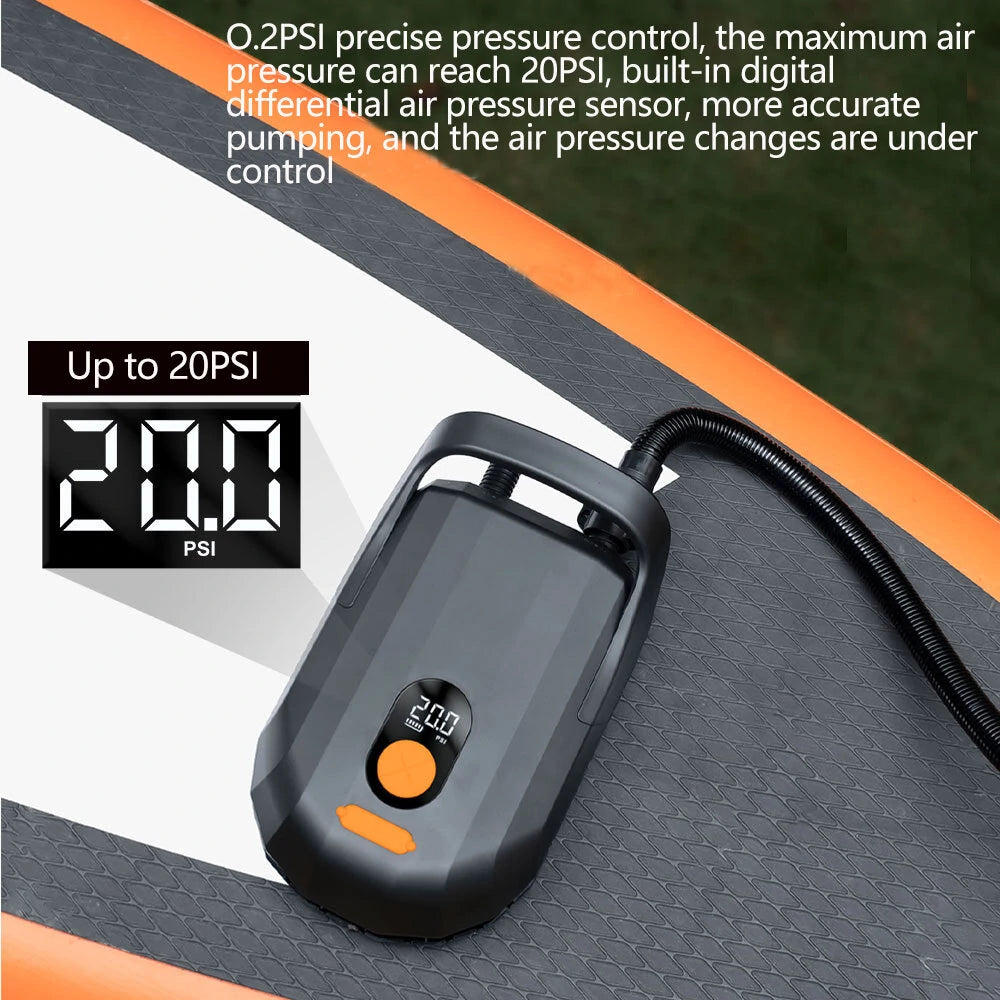 20PSI High Pressure SUP Air Pump for Inflatable Stand Up Paddle Boards, Boats,Kayak,12V DC Car Connector Automatic Stop