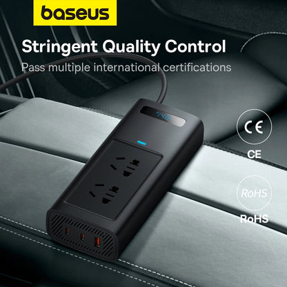 Baseus 150W Car Inverter USB Type C 30W DC12V to AC 220V 110V Auto Power Inversor Fast Charger For Car Power Adapter
