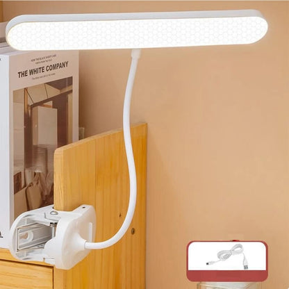 LED Clip-On Desk Lamp 4000mAh Battery Rechargeable 3 Color Temperatures Dimmable Flexible Gooseneck USB Powered