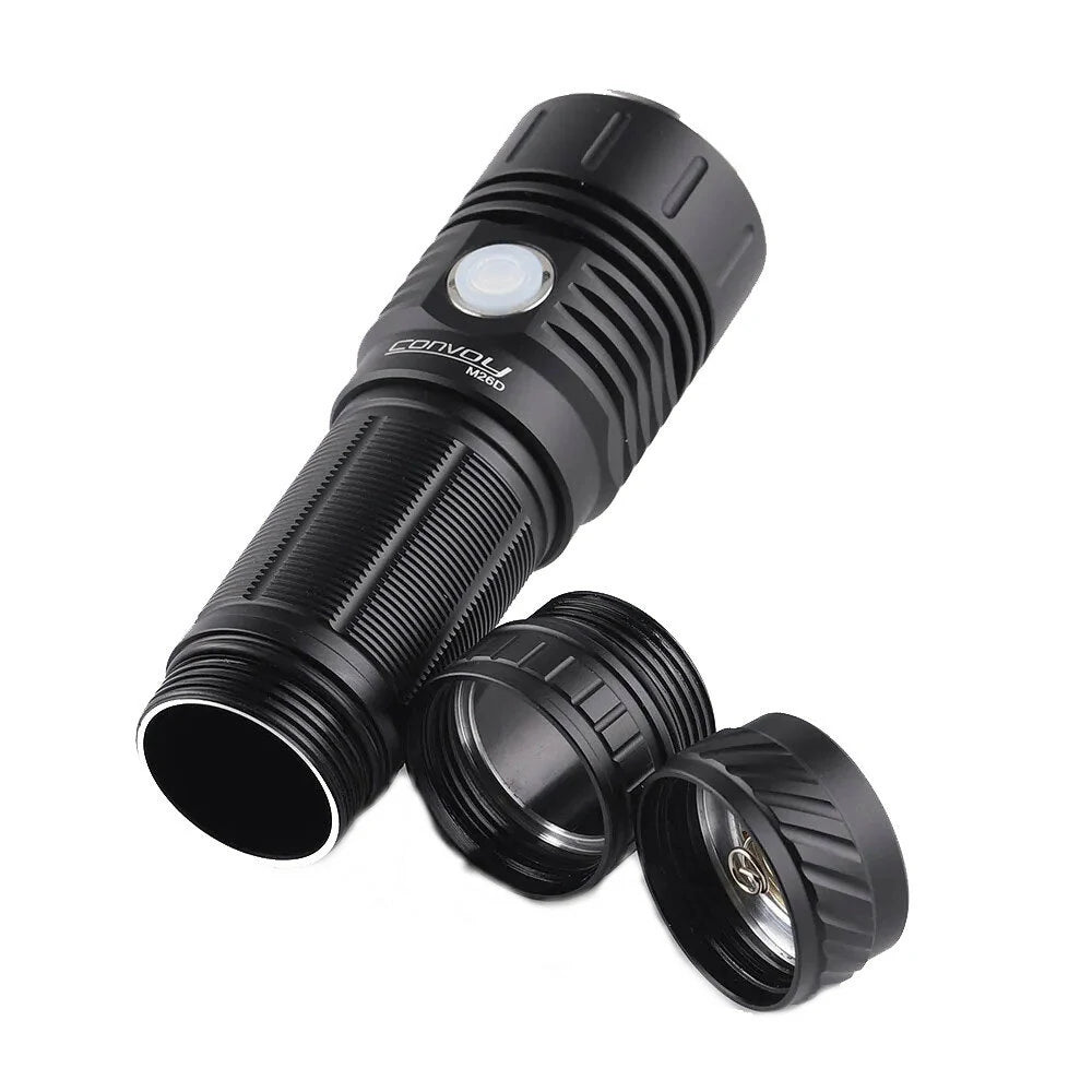 Convoy M26D P70.3 Hi R70 4000LM TIR Lens Strong Spotlight Flashlight 26800/26650 Battery Powerful LED Torch Lamp Type-c Charging Port Work Light Latarka Zaklamp Lampe