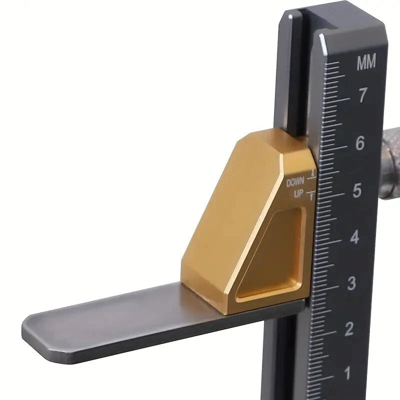 Aluminum Alloy Height Gauge Adjustable Table Saw Depth Measuring Tool Inch Metric Units Premium Woodworking Adjustable Depth Gauges for Carpentry