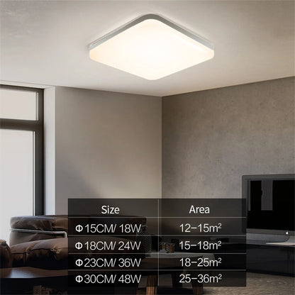 [EU Direct] Elfeland 48W Square LED Ceiling Lamp 4cm Thickness LED Panel Light AC85-265V Surface Mount Flush Panel Light Modern Down Lighting for Bedroom