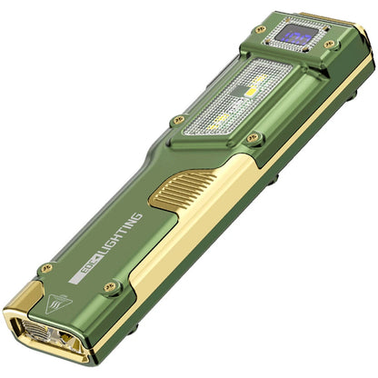 BIKIGHT 10W Compact Thin Mini Portable LED Flashlight Digital Display EDC Tactical Rechargeable Work Light, Three-Source Outdoor Camping and Emergency Use High-Intensity LED Torch