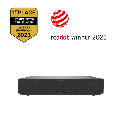 [EU Direct] FENGMI Formovie THEATER Triple Color 4K Google Assistant Smart T1 Short Throw Laser Projector Global Version UST UHD ALPD 4.0 RGB+ Android 11.0 OS Certificated 107% Rec.2020 color gamut 1800 ISO Lumens