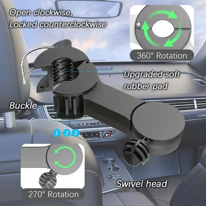 Car Fan 360 3-speed Car Seat Back Cooling Fan USB Charge Dual Head Fan Adjustable Rotation Neck Cooler for Car Home Accessories