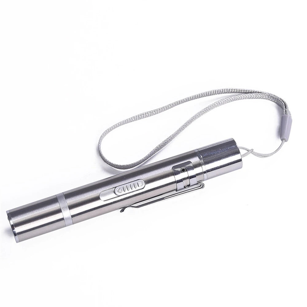 3-in-1 Red Light Cat Teaser Stick + White Light Mini Torch + UV Flashlight, USB Rechargeable Detecting Mini Pointer Pen Light