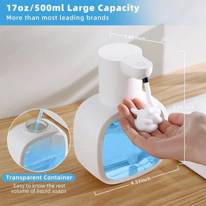 Smart Foam Hand Soap Dispenser 500ml Capacity Waterproof Design with Infrared Sensor for Home Kitchen Bathroom