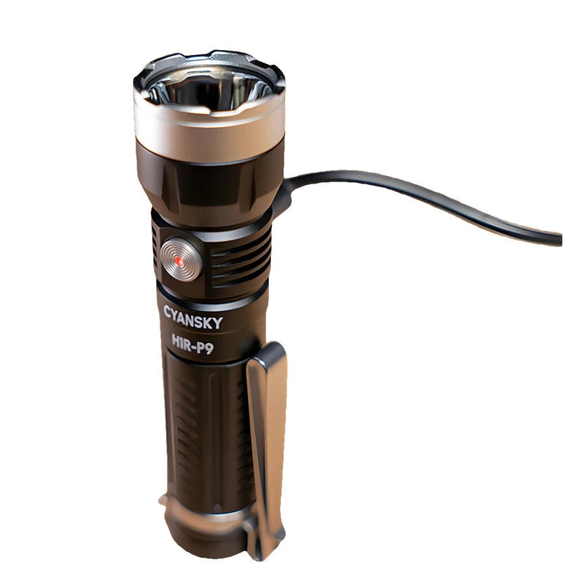 CYANSKY H1R-P9 14500 Battery Compact EDC Flashlight with 1300 Lumens High Power Output, USB-C Rechargeable Mini Size LED Torch Powerful Outdoor Light