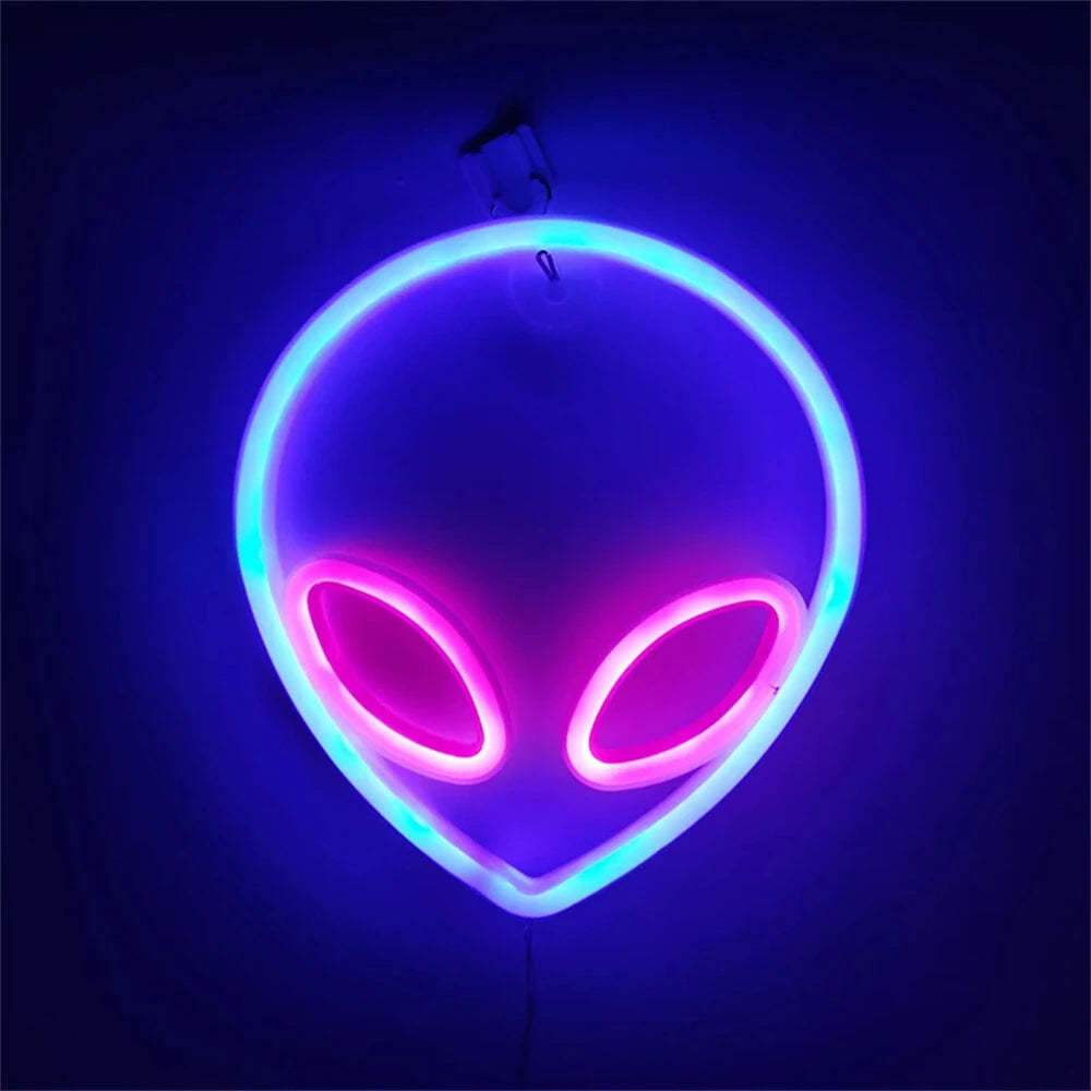 LED Halloween Neon Signs Atmosphere Lamp IP42 Waterproof 22x19.5cm Blue Pink Yellow Decor for Home Office Shop