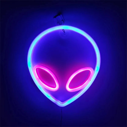 LED Halloween Neon Signs Atmosphere Lamp IP42 Waterproof 22x19.5cm Blue Pink Yellow Decor for Home Office Shop