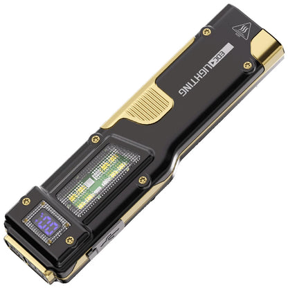 BIKIGHT 10W Compact Thin Mini Portable LED Flashlight Digital Display EDC Tactical Rechargeable Work Light, Three-Source Outdoor Camping and Emergency Use High-Intensity LED Torch