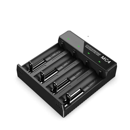 3.7V-4.2V LED Power Indicator TC/CC/CV 3Modes USB Rechargeable 4Slots Lithium Battery Charger 18650/26650/21700 Battery Charger