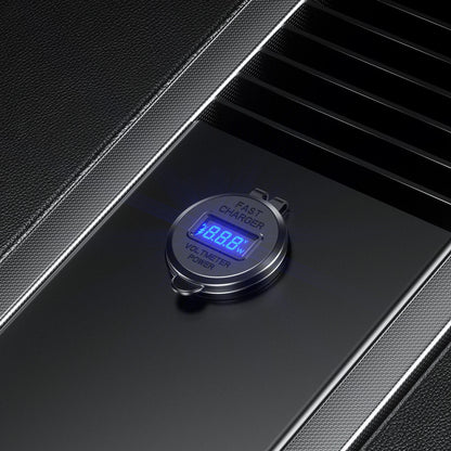 12-24V 63W Metal Car Charger Socket 45W PD + 18W QC3.0 with LED Voltage/Power Display ON/OFF Switch for SUV Motorcycle Truck Boat ATV