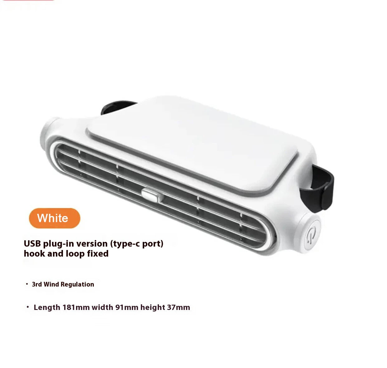 Portable Car Seat Fan for Front Rear Seat Passenge USB Powered Car Headrest Cooling Air Fan Adjustable Strap Car Interior Fan