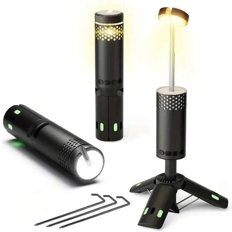 Bikight YL-301 Height Adjustable Telescopic Camping Light 10000mAh USB Rechargeable Portable LED Work Light Magnet Tripod Base Tent Telescopic Camping Lantern