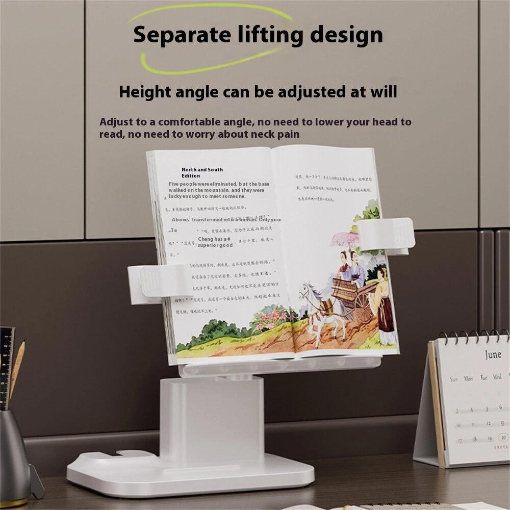 Elfeland LED Eye-Care Desk Lamp 3 Color Temperatures & 5-Level Brightness Dimmable USB Rechargeable 6000mAh With Clock & Thermometer Display Pen Holder Book Holder