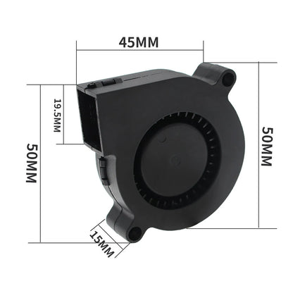 5015 5V Blower Fan 50*50*15mm Dual-ball Turbo Cooling Fan for MK3S+ 3D Printer Cooler Radiator Low Noise