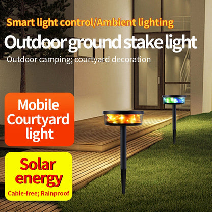 Elfeland LED Solar Lawn Lights with Built-in 8m LED Light String Waterproof Outdoor Pathway Patio Backyard Villa Garden Decoration Light