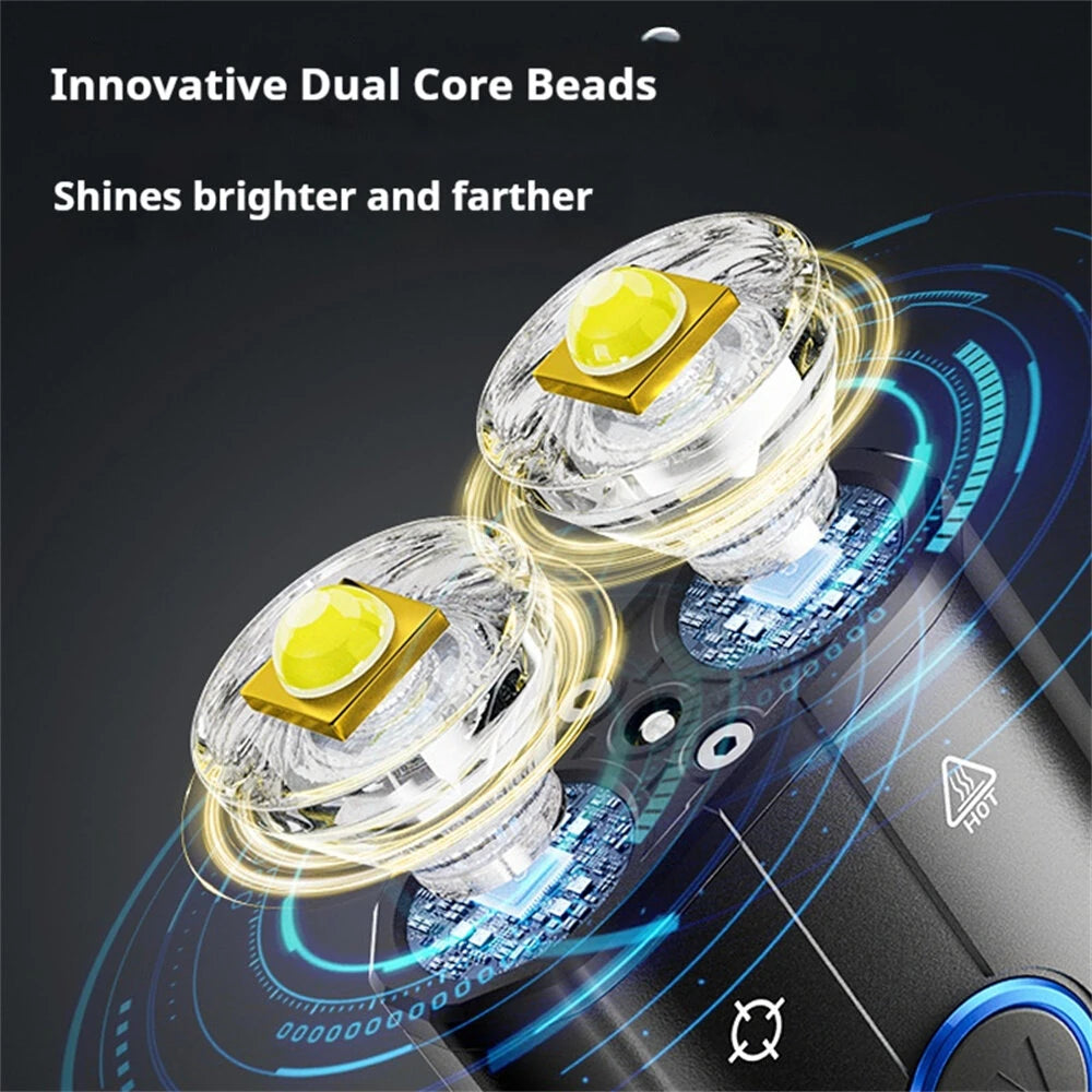 Warsun X608S 4180LM Ultra Bright LED+COB Flashlight Built-in 6000mAh Battery Type-C Rechargeable Torch Multi-functional Outdoor Emergency Portable LED Light