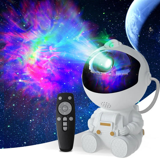 Elfeland LED Astronaut Starry Sky Light Projection Night Lamp 8 Dynamic Lighting Modes Water Ripple Atmosphere Lamp Astronaut Projection Lamp