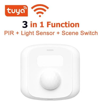 Tuya Wifi Zigbe Mini Sensor Body PIR Sensor With Light Sensor Scene Switch Function Smart Life App Support Alexa Google Home