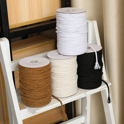 5MM 8-strand 100M Per Roll Cotton Rope Natural Cotton Twisted Macrame Rope String DIY Craft Knitting Making Macrame Cord