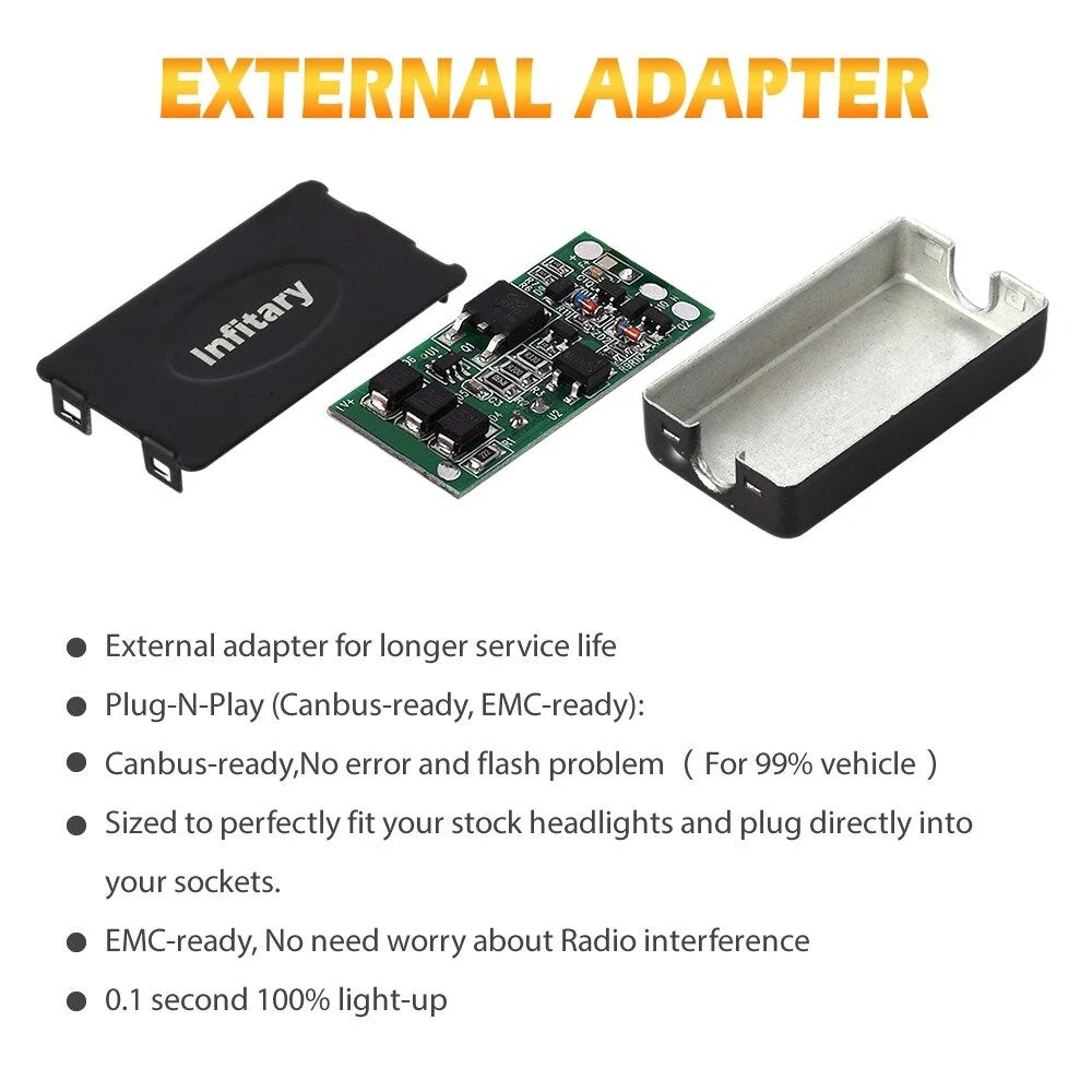 INFITARY 12V H4 H7 H11 COB LED Car Headlight Bulbs Super Bright Modified Auto Light F2