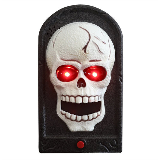 Elfeland Halloween Doorbell Decorations With Spooky Sounds & Lightup Eyes Animated Pumpkin/Skull/Witch Design for Scary Door Decoration Prank Prop Trick Or Treats Event