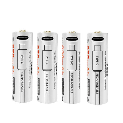 4Pcs Lumintop 14500 Lithium Battery with TYPE-C Direct Charging Port 3.7V/3.4wh 920mAh Rechargeable Cell For Flashlights, RC Toys, Home Tools