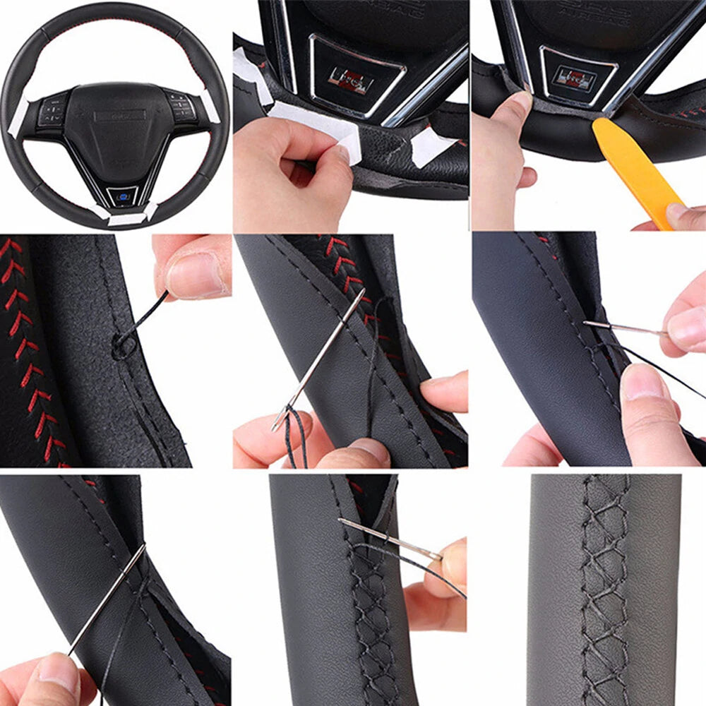 Artificial Leather Car Steering Wheel Cover for VW Golf 4 Passat B5 1996-2003 Seat Leon 1999-2004 for Polo 1999-2002