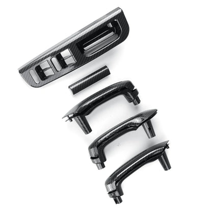 5pcs Interio Door Grab Handle Cover Switch Bezel Set Carbon Fiber Style for VW Jetta Golf Bora MK4