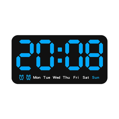 Large Display Led Digital Wall Clock Brightness Adjustable Voice Control Display Temperature Desktop Alarm Clock